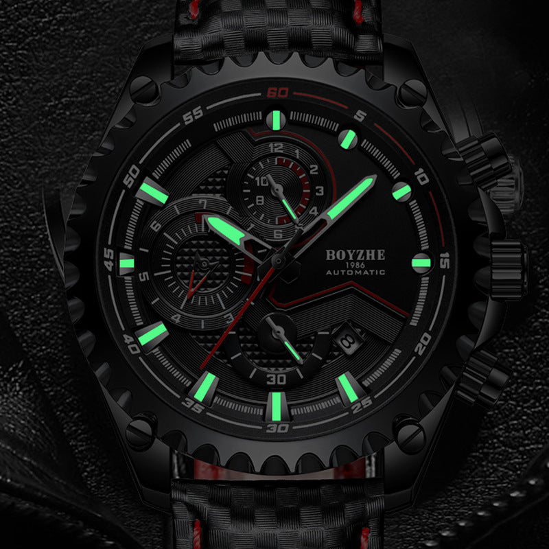 BOYZHE Tactical Black Watch - 3D Close-up Black Background