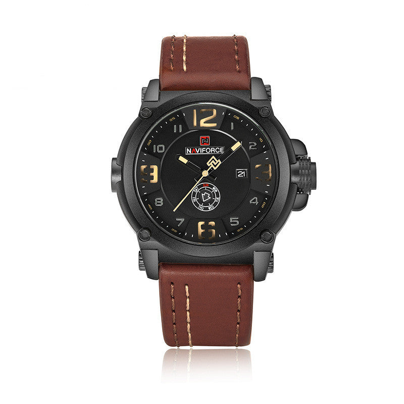 NAVIFORCE Tactical Watch - Clean Brown Background