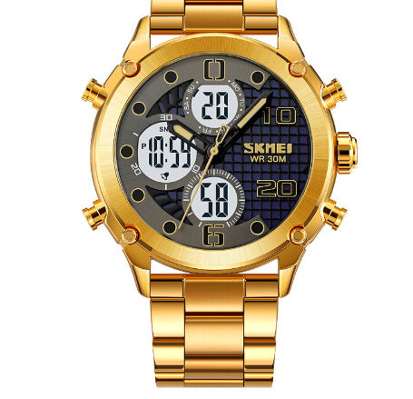 SKMEI digital-analog watch with black background