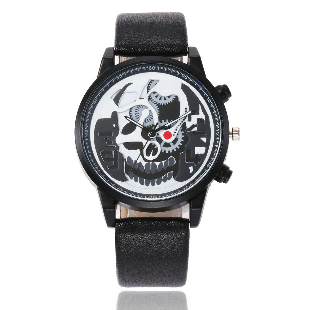 Skull Skeleton Watch - Clean Black Background