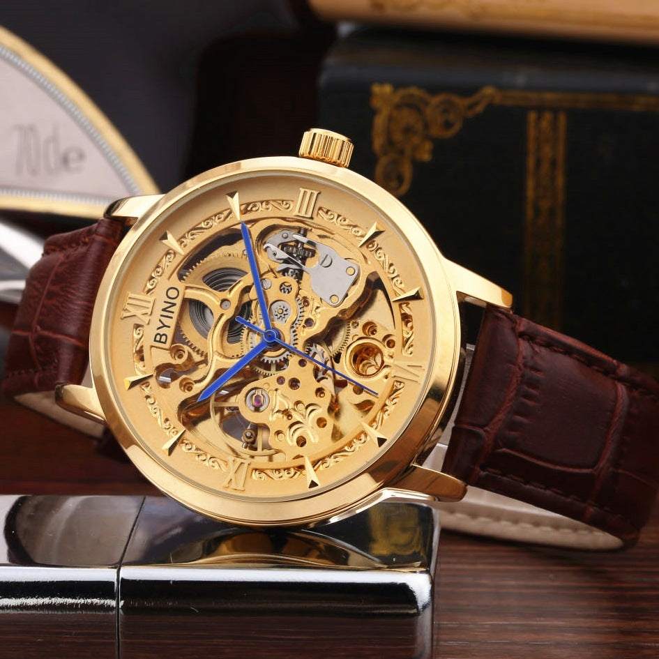 GoldenEra Men’s Automatic Leather Watch