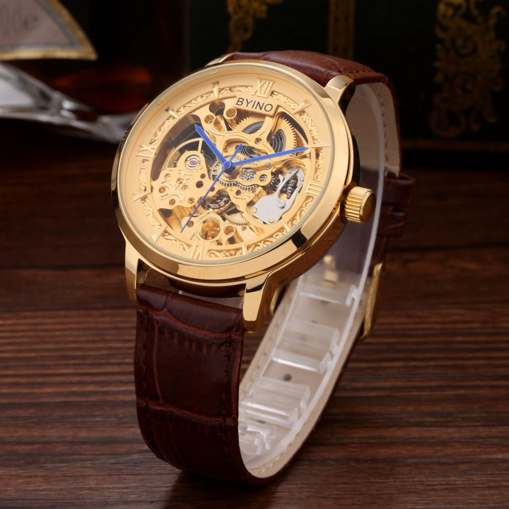 GoldenEra Men’s Automatic Leather Watch