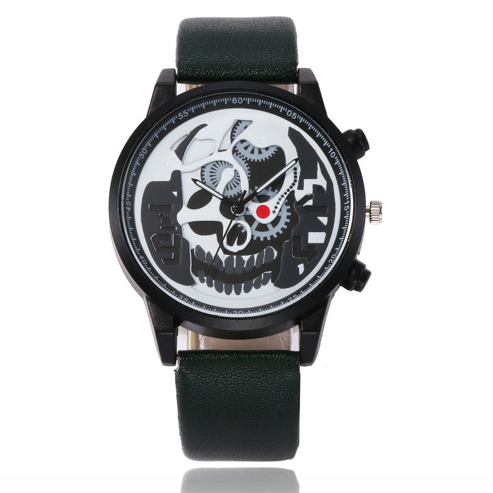 Skull Skeleton Watch - Clean Black Background