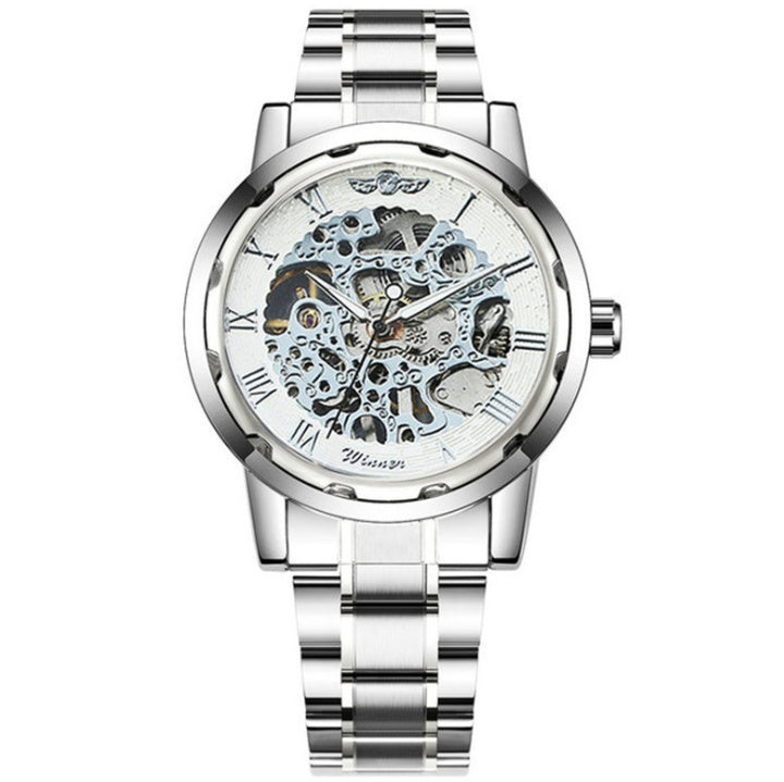 WINNER Two-Tone Skeleton Watch - Clean SilverBackground