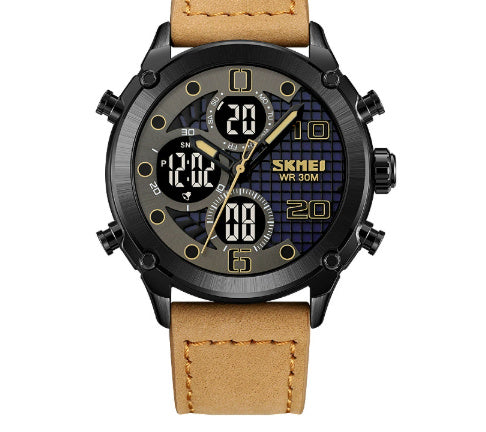 SKMEI digital-analog watch with black background