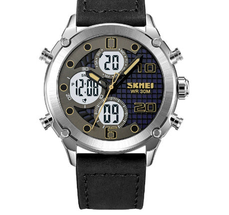 SKMEI digital-analog watch with black background
