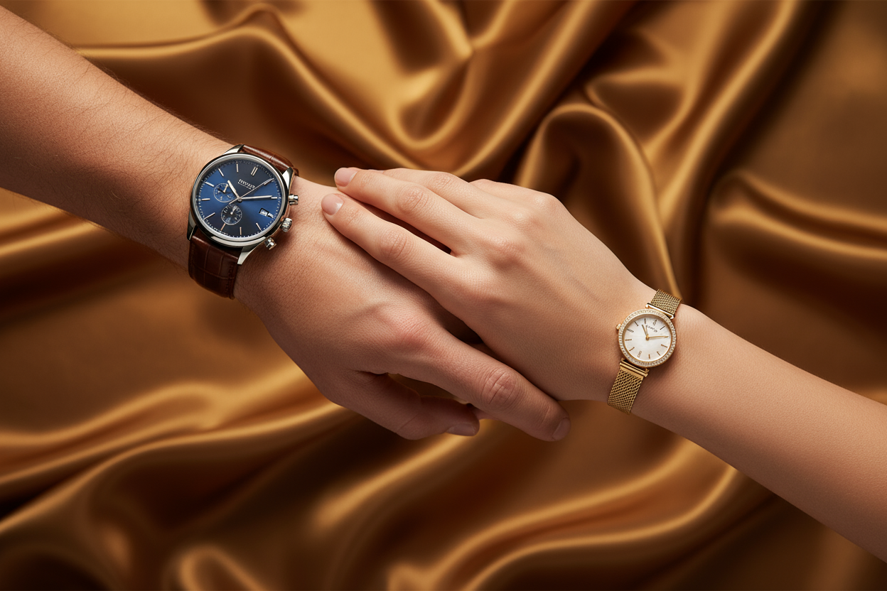 Couples Watches - Golden Background