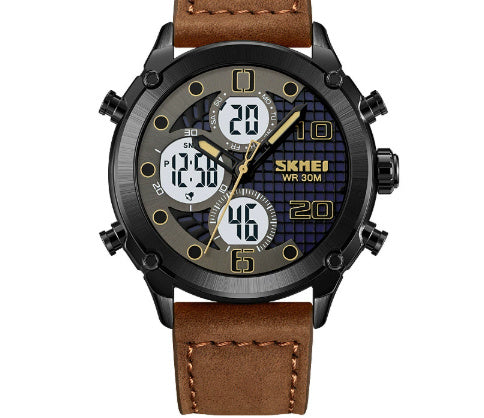 SKMEI digital-analog watch with black background
