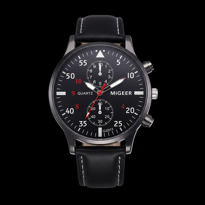 MiGEER Aviator Watch - 3D Close-up Black Background