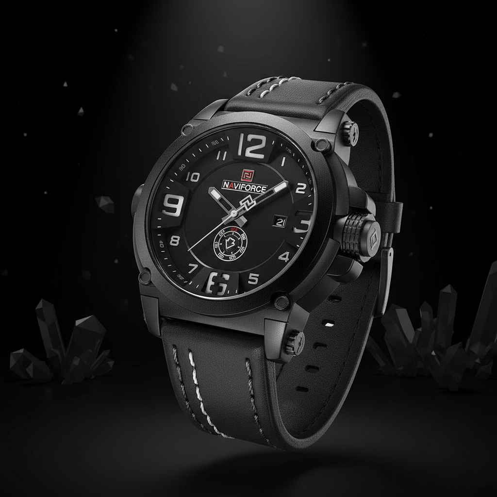 NAVIFORCE Tactical Watch - 3D Black Background