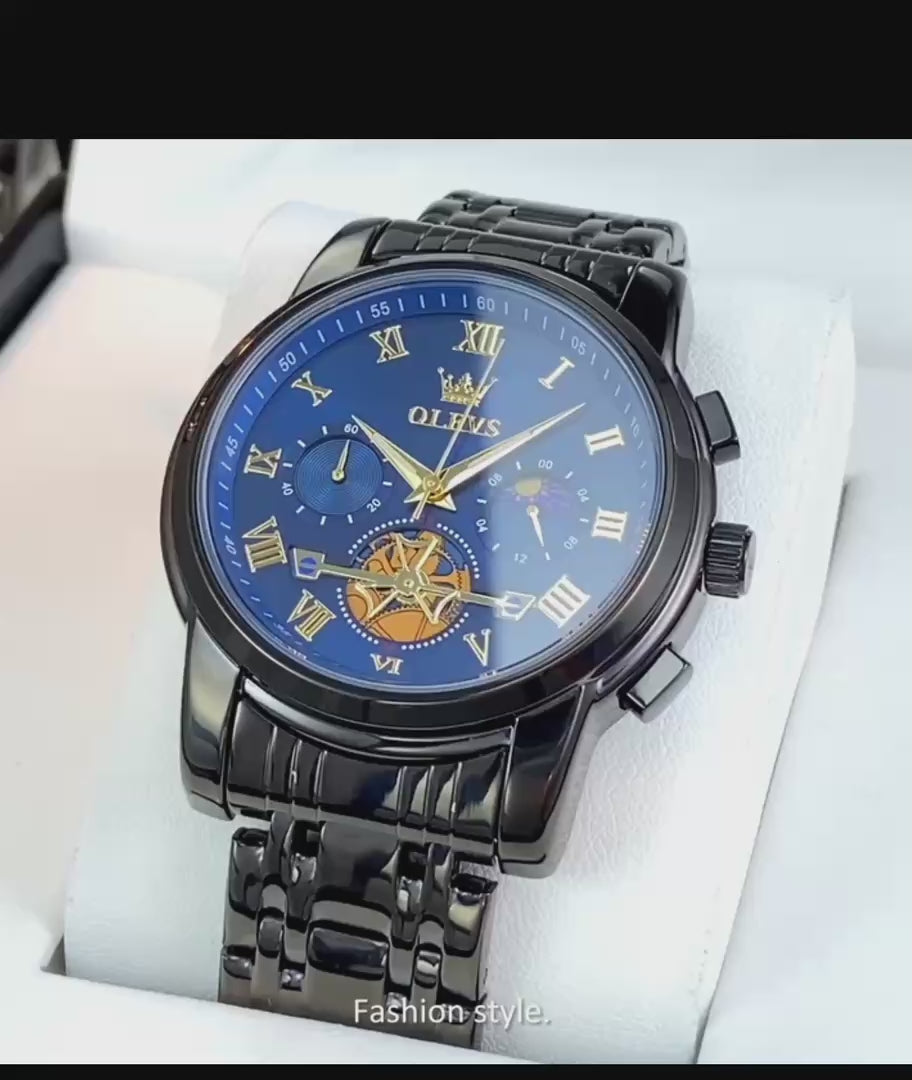 Luxury OLEVS Men's Watch Analog Quartz Movement  Diamond Dial Male